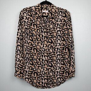 Equipment animal print silk blouse-XS